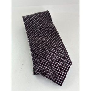 PRONTO UOMO Men's 100% Silk Tie Red Black Gray Geometric Pattern
